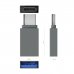 Aisens Mini Adaptador Aluminio USB 3.2 GEN1 3A - Tipo USB-C/M-A/H - Color Gris