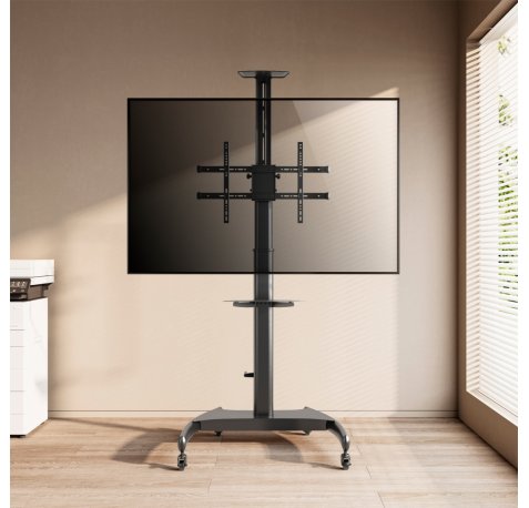 Aisens Soporte de Suelo para TV/Monitor de 37" a 70" - Max 50kg - Ajustable en altura - Movimiento Horizontal y Vertical