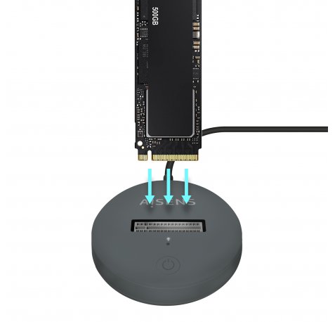Aisens USB-C Dock M.2 (NGFF) Asuc-M2D014-Gr SATA/NVME a USB3.1 GEN2 - Color Gris