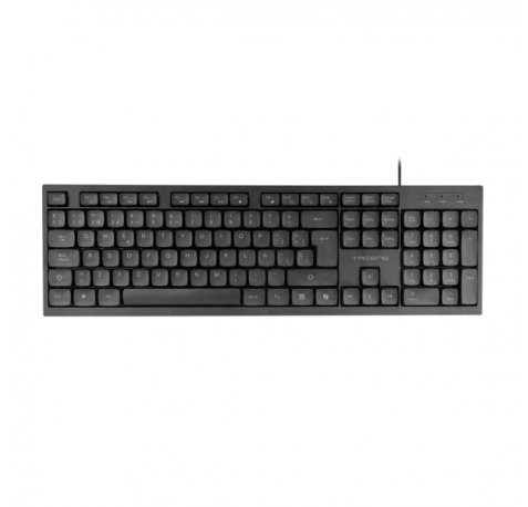 Tacens Anima AK02 Teclado Completo - Cable 1.3m - Disposicion QWERTY ES - Teclas Silenciosas de Perfil Bajo - Accesos Directos Multimedia e IA - 43.7x25x1.3cm - Color Negro