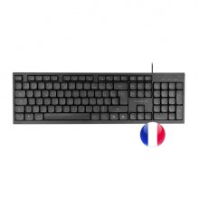 Tacens Anima AK02 Teclado Completo - Cable 1.3m - Disposicion Francesa AZERTY FR - Teclas Silenciosas de Perfil Bajo - Accesos Directos Multimedia e IA - 43.7x25x1.3cm - Color Negro
