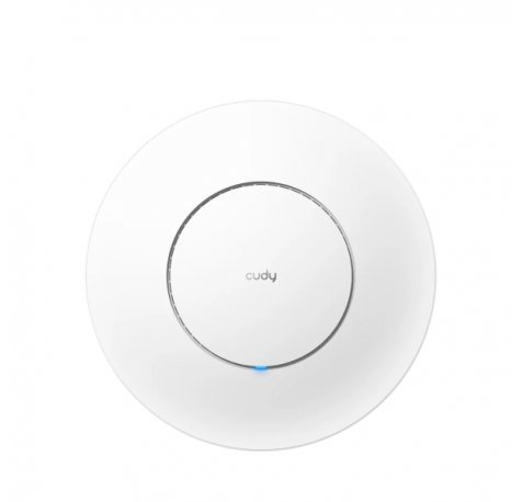 Cudy BE11000 Punto de Acceso para Techo - Tribanda hasta 7Gbps - WiFi 7 - Cobertura 140m2 - hasta 300 Dispositivos - PoE Pasivo - Autoreinicio - GbE Blindado - 231.9x231.9x57.1mm - Color Blanco