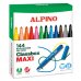 Alpino Maxi Pack Economy de 144 Rotuladores Gruesos - Punta de 6mm - Superlavables, Resistentes, Duraderos y de Colores Brillantes - Ideal para Uso Escolar - Colores Surtidos