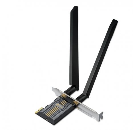 TP-Link Archer TBE400E Adaptador de Red PCI - Bluetooth - Velocidad 6.5Gbps - WiFi 7 Tribanda - 2 Antenas Multidireccionales - Seguridad Avanzada - Color Negro