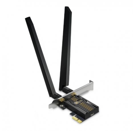 TP-Link Archer TBE552E Adaptador de Red PCI - Indicador LED - Bluetooth - Velocidad 9.3Gbps - WiFi 7 Tribanda - 2 Antenas Multidireccionales - Seguridad Avanzada - Color Negro