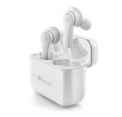 NGS Artica Bloom White Auriculares Intrauditivos Bluetooth 5.1 TWS - Manos Libres - Asistente de Voz - Autonomia hasta 7h - Base de Carga