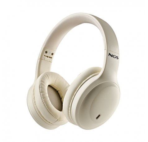 NGS Artica Galcier Auriculares Bluetooth - Bateria Extraible - Autonomia hasta 75h - Color Beige
