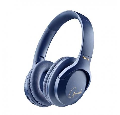 NGS Artica Greed Auriculares Bluetooth 5.1 con Microfono - Diadema Ajustable - Almohadillas Acolchadas - Autonomia hasta 46h - Manos Libres - Color Azul