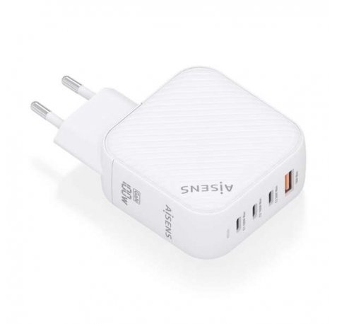 Aisens Cargador GAN 100W - 3xUSB-C PD3.0 QC4.0 - 1xUSB-A QC3.0