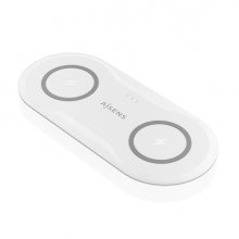 Aisens Cargador Inalambrico 15W - USB-C - Protocolo Qi - Moviles y Auriculares - Proteccion Contra Sobretension, Sobretemperatura y sobrecorriente - Color Blanco