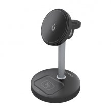 Aisens Cargador Inalambrico 15W - USB-C - Protocolo Qi2 - Moviles, Apple Watch y Auriculares - Proteccion Contra Sobretension, Sobretemperatura y sobrecorriente - Color Negro