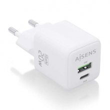Aisens Cargador Gan 20W - 1xUSB-C PD3.0 QC4.0 - 1xUSB-A QC3.0 - Color Blanco Aisens Cargador Gan 20W - 1xUSB-C PD3.0 QC4.0 - 1xUSB-A QC3.0 - Color Blanco