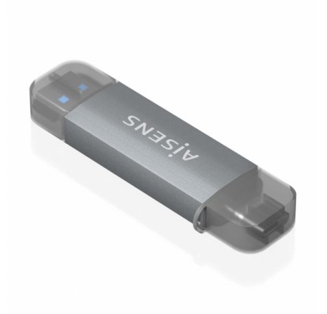 Aisens Lector de Tarjetas USB-C y USB-A - Compatible con SD, Micro SD, MMC, RS-MMC - Soporta USB 3.1 Gen1 - Compatible con Windows y Mac Os - Color Gris