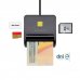 Aisens Lector de Tarjeta Inteligente DNI con Lector de Tarjetas SIM - SD - Micro SD - MMC - RS-MMC - MMC Micro - Color Negro