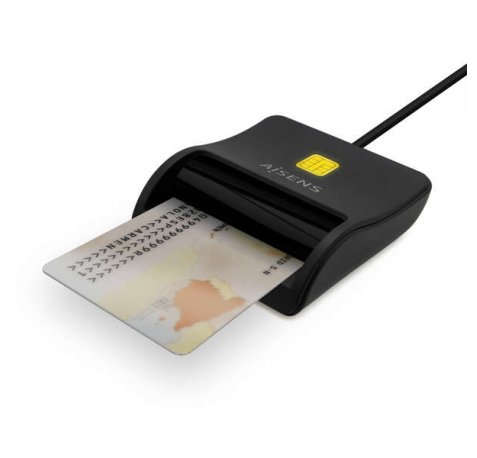 Aisens Lector de Tarjeta Inteligente DNI USB-C - Color Negro