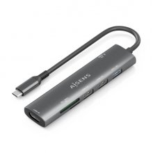 Aisens USB-C Dock 7 en 1 - USB-C a 1xHDMI - 2xUSB-A 2.0 - 1xUSB-A 3.0 - 1xUSB-C 100W - 1xSD - 1xMicroSD - 15cm - Color Gris Aisens USB-C Dock 7 en 1 - USB-C a 1xHDMI - 2xUSB-A 2.0 - 1xUSB-A 3.0 - 1xUSB-C 100W - 1xSD - 1xMicroSD - 15cm - Color Gris