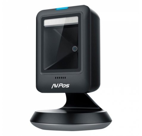 AVPos AVP-630-2D Lector de Codigos de Sobremesa - Escaneo Automatico- Lectura de Codigos 1D, 2D y QR - USB - Color Negro