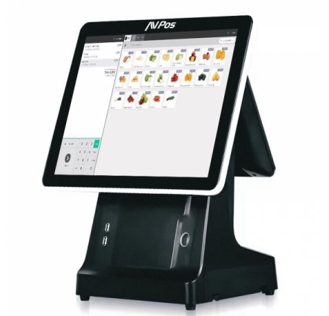 AVPos TPV K6000 15 Tactil - Impresora Integrada - 2º Pantalla 9,7 - I5 - 8gb Memoria - SSD 128gb - VGA y HDMI - Color Negro