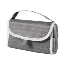 Safta Real Madrid Bolsa Isotermica Porta Alimentos - Plegable - Solapa con Velcro - Asa de Mano - 18.4x25.4x12.7cm - Color Gris