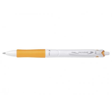 Pilot Boligrafo de Bola Retractil Acroball PureWhite - Recargable - Fabricado con Plastico Reciclado - Punta Redonda 1mm - Trazo 0.28mm - Grip Ergonomico - Color Naranja (10 uds)