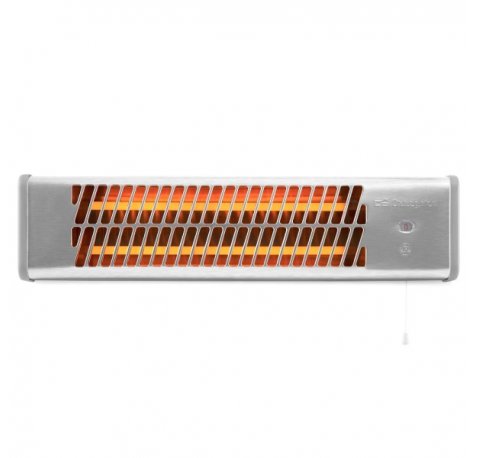 Orbegozo BB 5000 Estufa de Cuarzo para Aseo - Potencia 1200W - Interruptor por Tirador - 2 Niveles de Calor - Kit de Montaje para Pared - Pantalla Orientable - 13x11.5x54cm - Color Gris