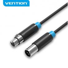 Vention Cable de Microfono XLR - Conectores Bañados en Oro - Conductor de Bronce Esmaltado - Color Negro