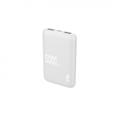 Blackbyte Bateria Lipo Externa/Powerbank de 5000mAh - Powerdelivery 20W - Carga Rapida de 22.5W - Tacto Engomado - Extraplana - Color Blanco