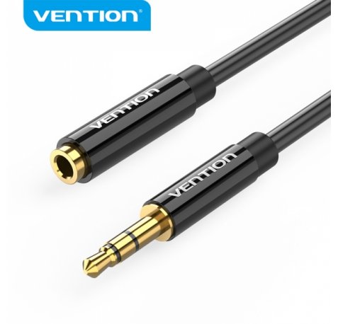 Vention Cable Extension Estereo Jack 3.5 Macho a Jack 3.5 Hembra - 0.5m - Color Negro