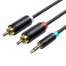 Vention Cable Estereo Jack 3.5 Macho a 2x RCA Macho - 1.5m - Color Negro