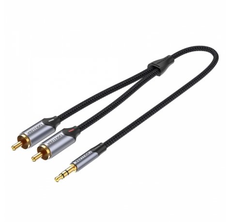 Vention Cable Estereo Jack 3.5 Macho a 2x RCA Macho - 1m - Color Gris