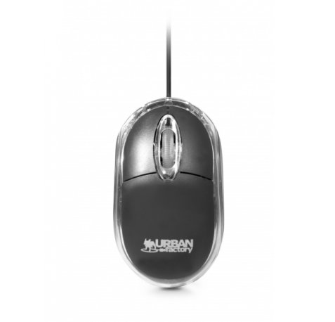 Urban Factory Raton con Cable USB - 800dpi - Uso Ambidiestro - Color Negro