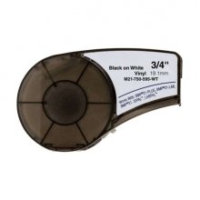 Compatible BRADY BMP21 NEGRO/BLANCO ETIQUETAS DE VINILO M21-750-595-WT 750 Etiquetas