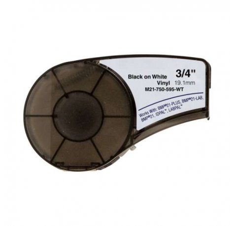 Compatible BRADY BMP21 NEGRO/BLANCO ETIQUETAS DE VINILO M21-750-595-WT 750 Etiquetas