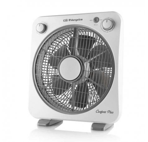 Orbegozo BF 0138 Ventilador Box Fan - Refresca y Ventila con Potencia y Silencio - Portatil y Practico - Temporizador de 60min