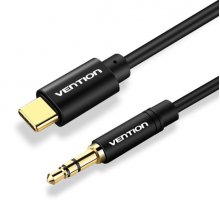 Vention Cable USB-C a Jack 3.5 Macho - 1.5m - Trenzado - Color Negro