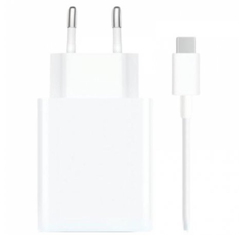 Xiaomi 67W HyperCharge Combo Cargador de Pared para Smartphone USB-A 67W + Cable - Identificacion Inteligente de Dispositivos - Color Blanco