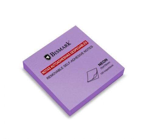 Bismark Bloc de 100 Notas Adhesivas 76x76mm - Color Morado Neon (12 uds)