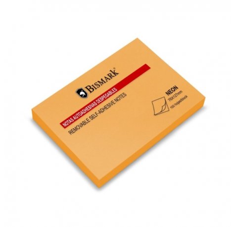 Bismark Bloc de 100 Notas Adhesivas 76x127mm - Color Naranja Neon (12 uds)