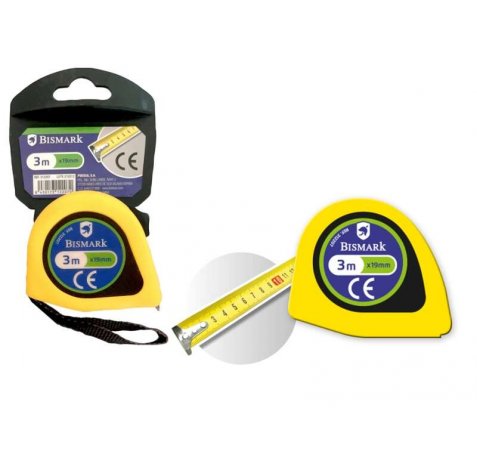 Bismark Flexometro 3m Resistente para Hogar y Oficina - Cinta para la Muñeca - Incluye Freno - Color Amarillo