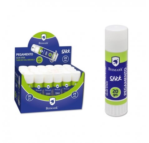 Bismark Barra de Pegamento 20gr - Multiusos - Sin Disolventes - Uso Escolar (24 uds)