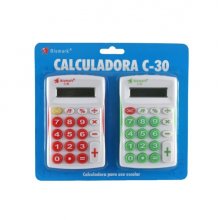 Bismark C-30 Pack de 2 Calculadoras Infantiles - Pantalla LCD - Funciones Basicas - Alimentacion a Pilas - Colores Surtidos Aleatorios