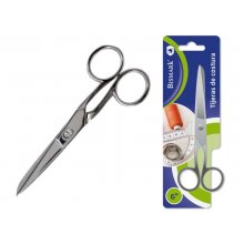 Bismark Tijera de Costura  Acero Inoxidable 15.2cm - Fijacion por Tornillo - Presion Constante Entre Hojas - Presentacion en Blister - Color Plata