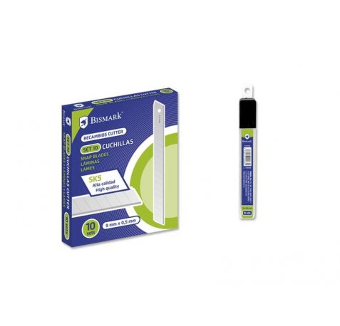 Bismark Blister de 10 Cuchillas de Recambio en Acero de Alta Calidad Sk5 - Color Plata (10 uds)
