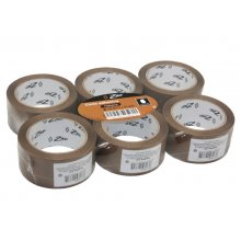 Zap Pack de 6 Precintos de Embalaje 50mm x 66m - Polipropileno 55 micras - Color Marron