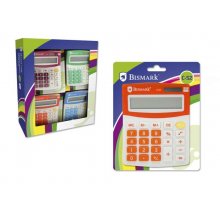 Bismark Calculadora Bismark C-52 Escolar de 8 Digitos - Funciones Basicas y Memoria - Alimentacion Solar y a Pilas - Colores Surtidos (4 uds)