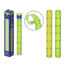 Bismark Regla Flexible 30cm - Fabricada en PVC - Ideal para Colegio - Colores Amarillo y Verde Aleatorios