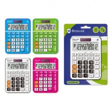 Bismark C-2746 Calculadora de Sobremesa - Pantalla LCD de 12 Digitos - 3 Teclas de Memoria, Calculo de Impuestos, Raiz Cuadrada - Alimentacion Solar y Pilas - Colores Surtidos Aleatorios