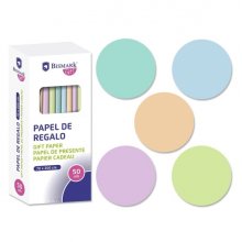 Bismark Pastel Rollo de Papel Regalo - Medidas 70cmx200cm - 5 Colores Pastel (50 uds)