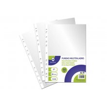 Bismark Pack de 50 Fundas Multitaladro Tamaño Folio 80 Micras - Acabado en Cristal - Ideal para Carpetas con Mecanismo de Anillas - Disponible en Varios Tamaños