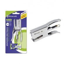 Bismark Grapadora Mini Tenaza Cromada + 2000 Grapas - Capacidad de Grapado 15 Hojas - DiseÃ±o Ergonomico - Alta Durabilidad - Color Plata